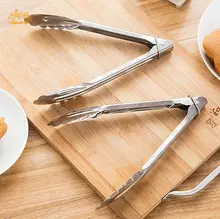 1Pc Stainless Steel Salad Bread BBQ Buffet Food Tongs Clip Kitchen Clamp Serving Kitchen Dining Bakeware Pastry Tools