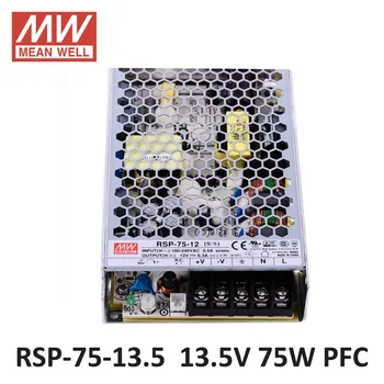 

Original MEAN WELL RSP-75-13.5 Switching Power Supply 13.5V 5.6A 75W Meanwell ac-dc 13.5V power supply with PFC function UL CE