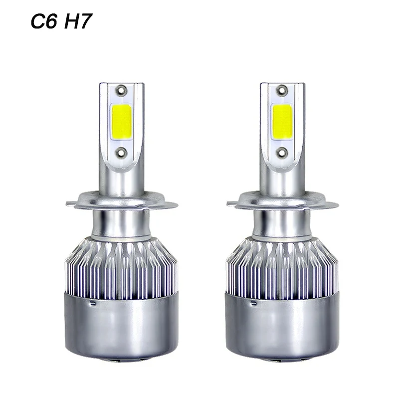 VicTsing 2pc C6 LED Car Headlights H1 H4 H7 H8H9H11 H109005HB3 9004HB1 9008 9007 H27 HB4 LED Headlight Light Bulb 72W 6000K (5)