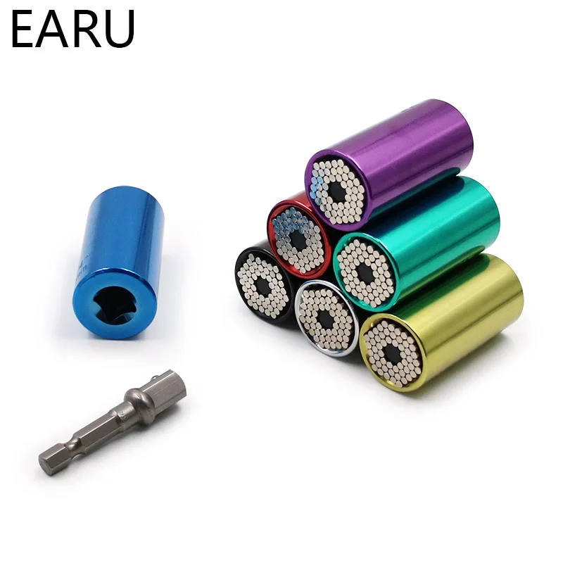 Universal Torque Wrench Head Set Socket Sleeve 7-19mm Power Drill Ratchet Bushing Spanner Key Magic Multi Hand Tools Kit Gift |