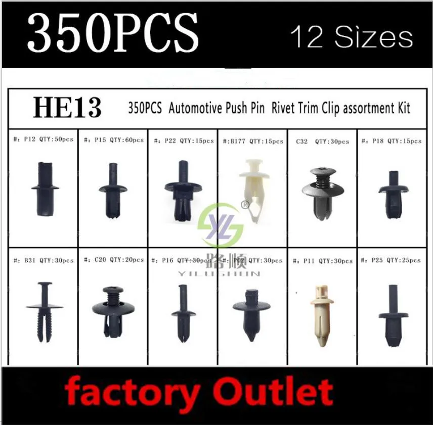 

350Pcs Auto Car Body Plastic Push Pin Rivet Fastener Trim Moulding Panel Clip Set Screwdriver Kit for BMW Benz Audi Toyota Honda