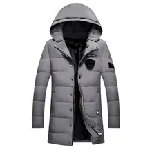 Новая зимняя Толстая теплая хлопковая мужская приталенная куртка Мужская парка капюшон с капюшоном Повседневная стеганая верхняя одежда модная стеганая куртка
