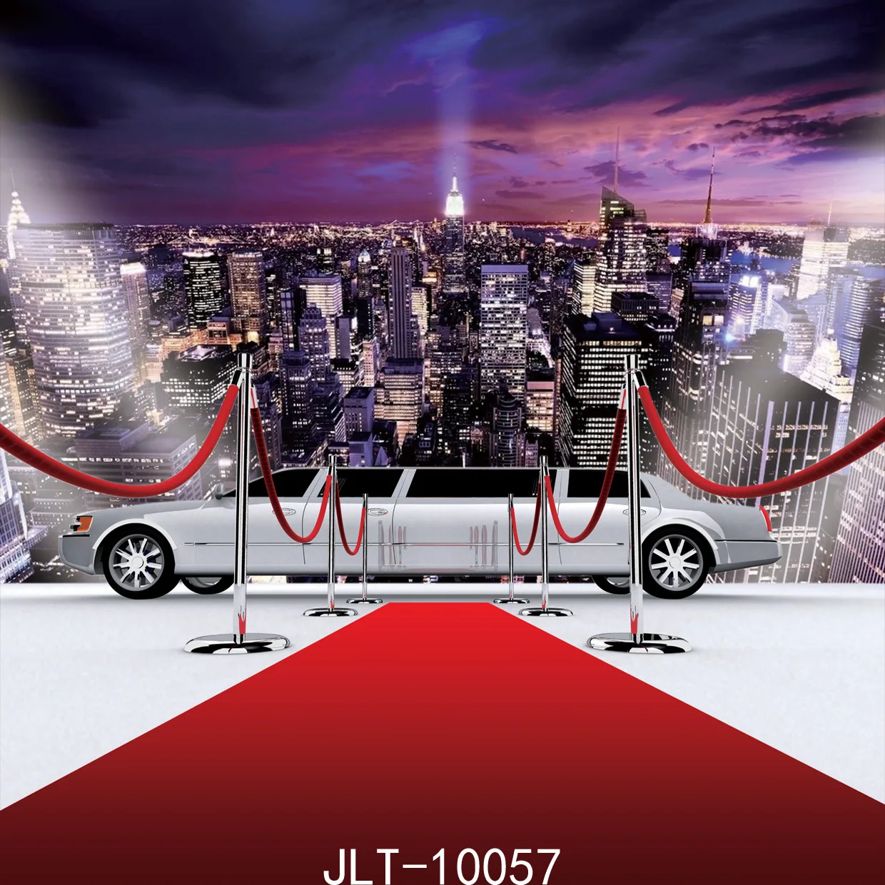 Beautiful City Night Scene Photography Backdrops Red Carpet Car Photo