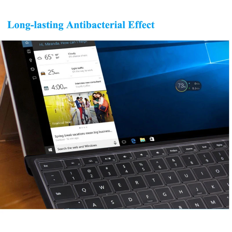 

For Microsoft Surface Pro 4 5 6 12.3'' Waterproof Cover Transparent Clear Ultra Thin 0.15mm Silicone Keyboard Cover