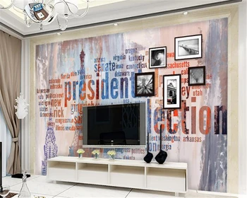 

beibehang 3d wallpaper Professional HD Modern Abstract Graffiti Letter Tower Photo Frame Mural Wallpaper Background Wall mural