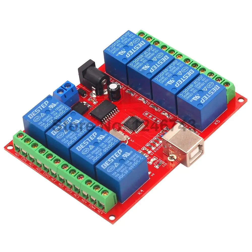 5V 12V 24V 8 Channel Relay Module Computer 8Channel USB Relay USB Control Switch Free Driver PC Intelligent Controller