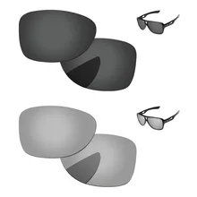Черные и хромированные серебряные 2 пары Поляризованные Сменные линзы для отправки 2 солнцезащитные очки в оправе UVA и UVB Защита