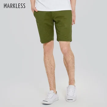 

Markless Brand Clothing Mens Shorts Fashion Casual 98% Cotton Army Green Slim Fit Shorts Plus Size S-2XL Summer New DKA7921M