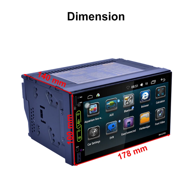 Auto 7 Inch Car Radio QUAD Core Android 2 Din Bluetooth Car Radio Digital Touch Screen GPS Navigation AM FM WIFI Stereo Player