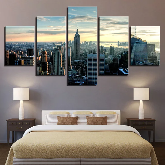 Modular-Wall-Art-Canvas-Paintings-Home-Decor-5-Pieces-New-York-City-Building-Pictures-HD-Prints.jpg_640x640
