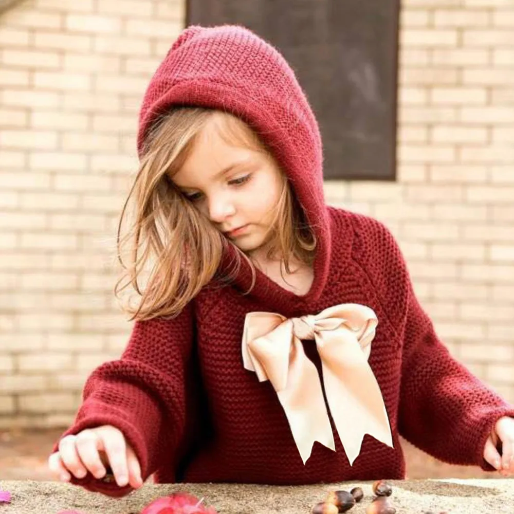 Детский свитер для девочек, Детский кардиган с кисточками, вязаная одежда для малышей, осенние свитера для маленьких девочек с капюшоном, детский пуловер