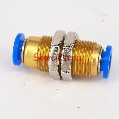 Fit Tube O/D 8mm Pneumatic Bulkhead Push In Connector Union Quick Release Air Fitting Plumbing | Обустройство дома