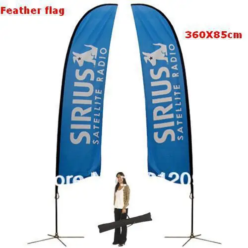 

Feather Flag printed Double Sided Promo Flag Banner 12ft Tall (can with printing difference image on both sides)Ground spike