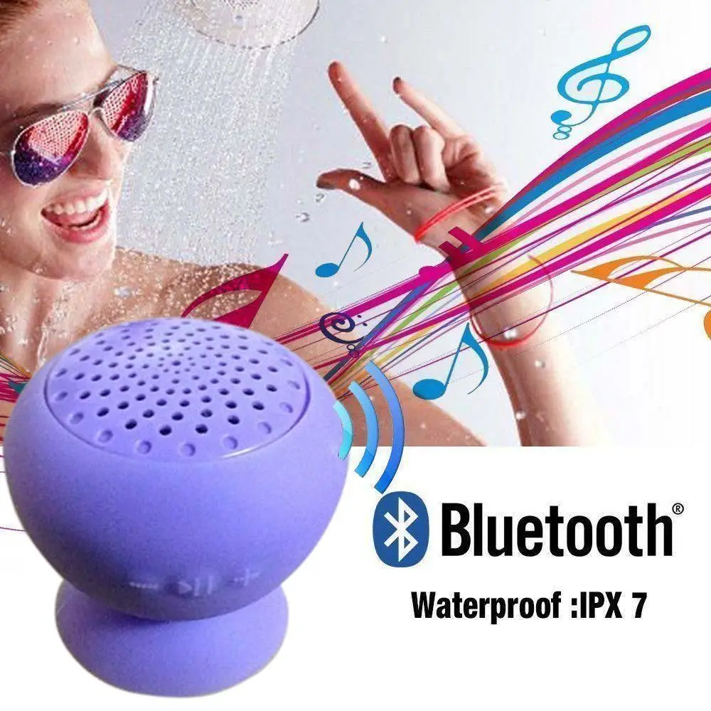 

Waterproof Wireless Bluetooth Handsfree Suction Speaker Shower Car mic bluetooth microphone bluetooth music receiver Purple