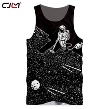 CJLM лидер продаж; Новинка модные 3D Для мужчин, с принтом в виде космонавта 8 Размеры Нижняя юбка с выполненный на заказ Печать синглеты без рукавов жилет