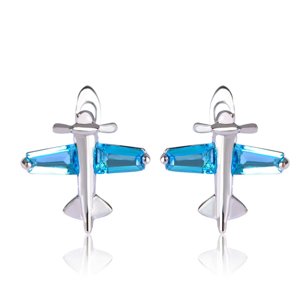 Dazz серьги-гвоздики в форме самолета с голубым цирконием для женщин, серьги-гвоздики в форме самолета, серьги в виде сережек, серьги в подарок