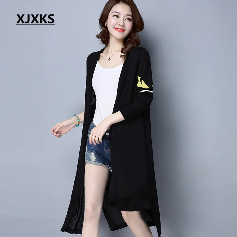 2017 New Casual Women Sweaters Fashion Thin Ladies Long Sweater Cardigan Womens Clothing Girls Cardigans Sweater 2713
