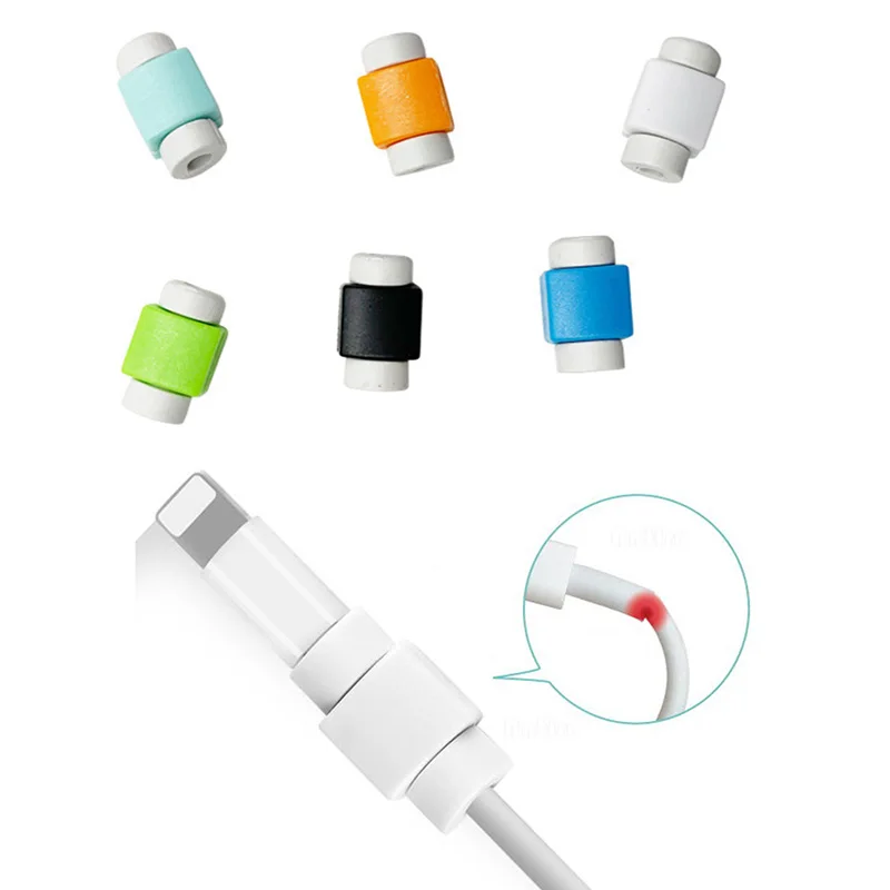 

1pc Cable Protector Data Line Colors Cord Protector Protective Case Cable Winder Cover for iPhone USB Charging Cable