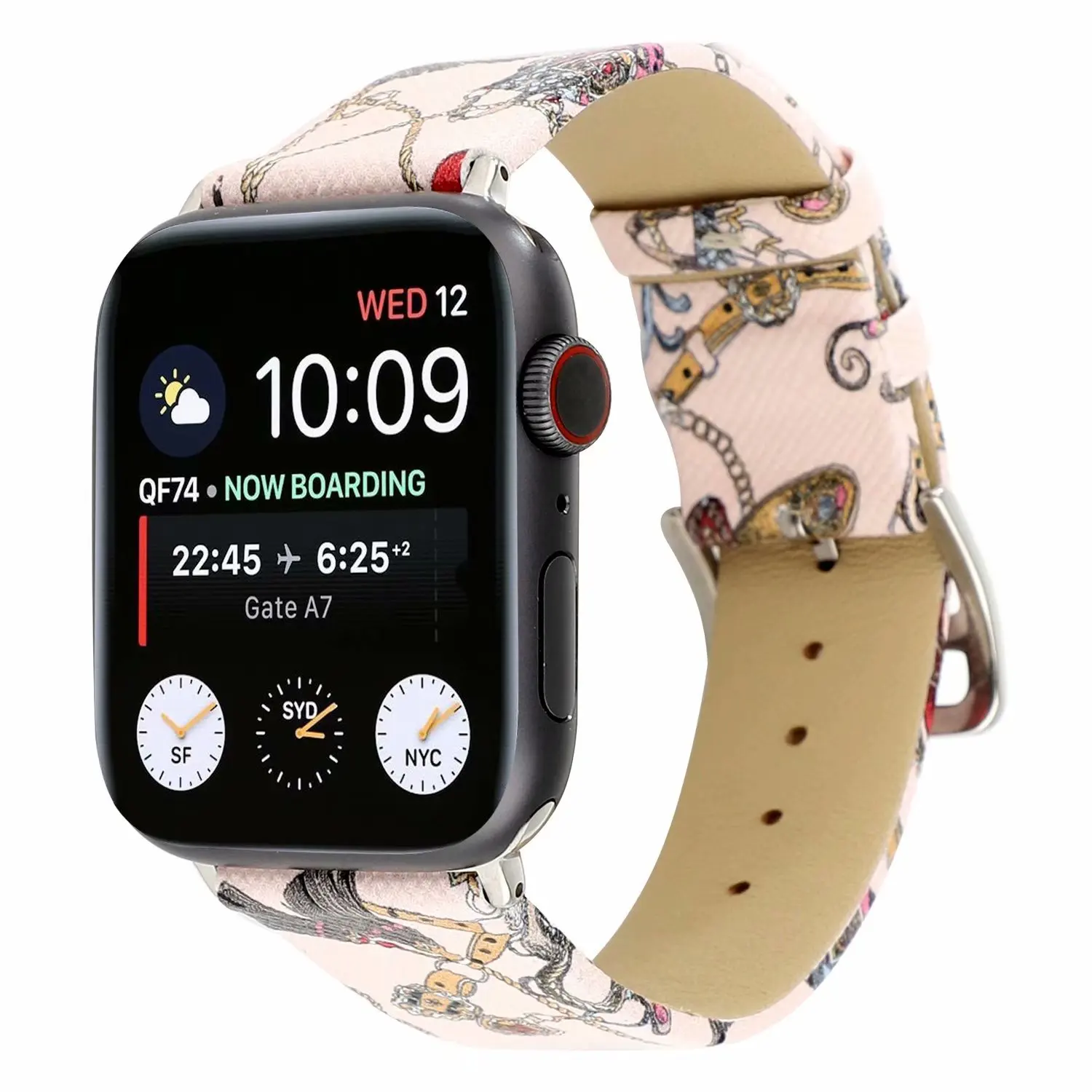 Цепь узор кожаный ремешок для наручных часов Apple Watch Series 5 4 44/40 мм кожаный браслет ремешок спортивный бесшовный для наручных часов iwatch серии, версия 1, 2, 3, ремешок 42/38 мм