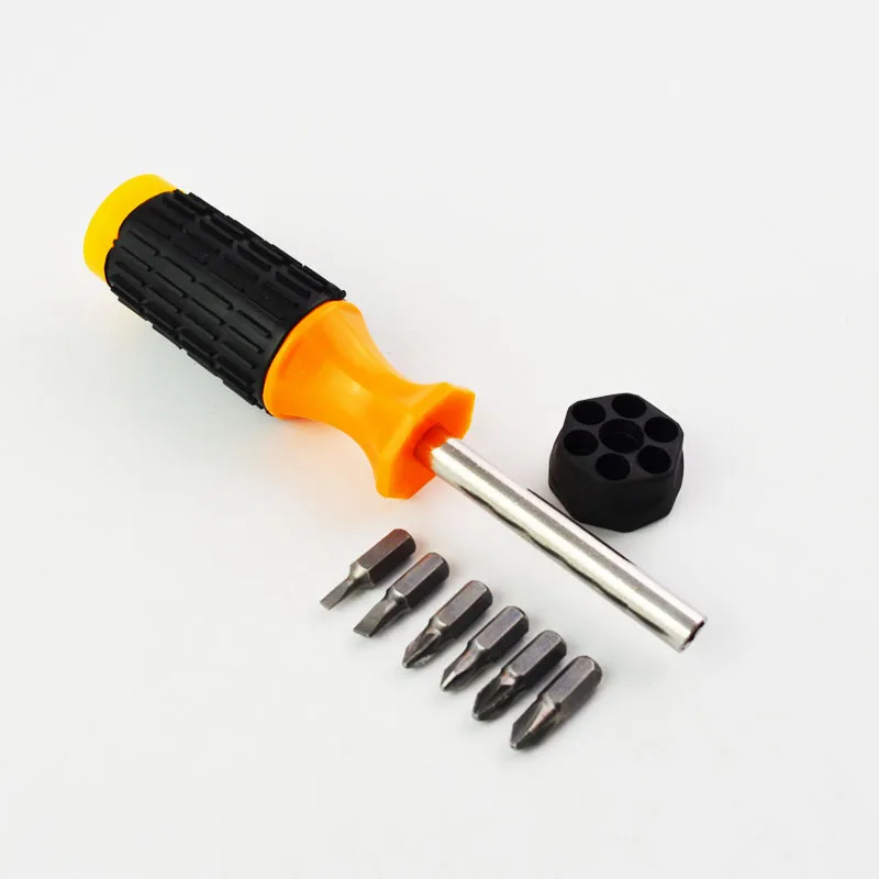 

6 in 1 Screwdriver Torx Bit Set in the rubberized grip handle for emergencies 3 style for chioce