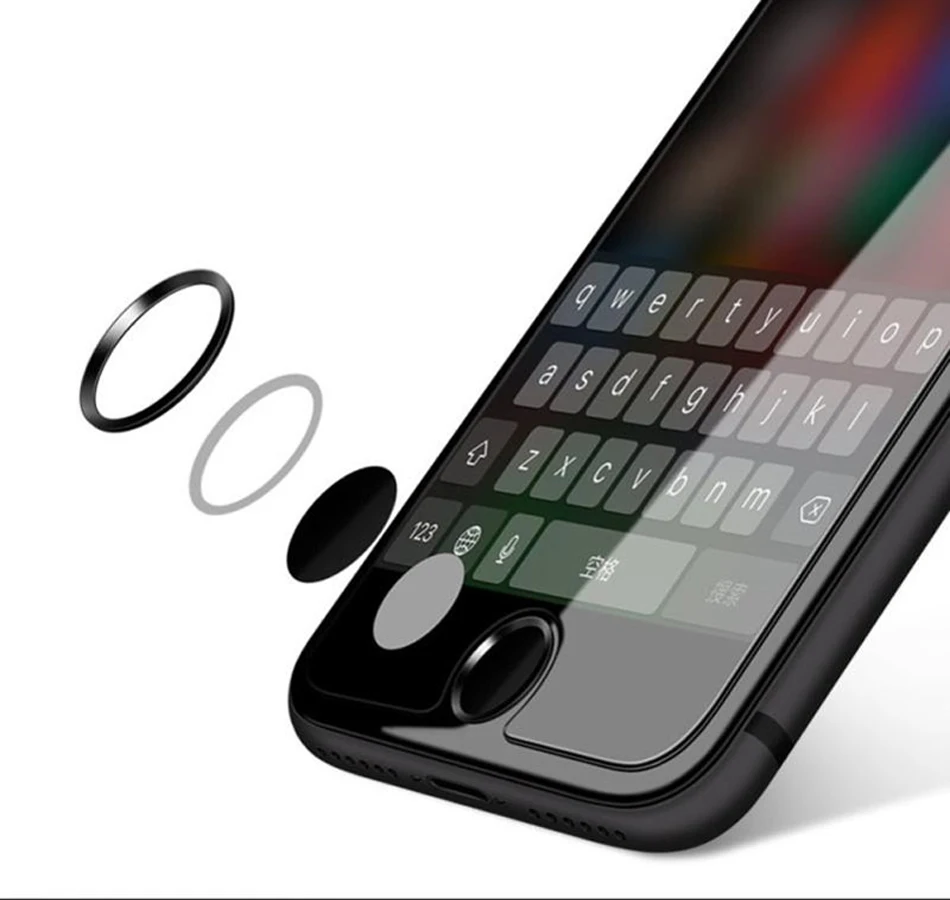 2 шт для iPhone 8 алюминиевая сенсорсенсорная ID Главная Кнопка Наклейка для iPhone 6 6S 7 8 Plus SE iPad отпечаток пальца сенсорный ключ Защитная Наклейка s