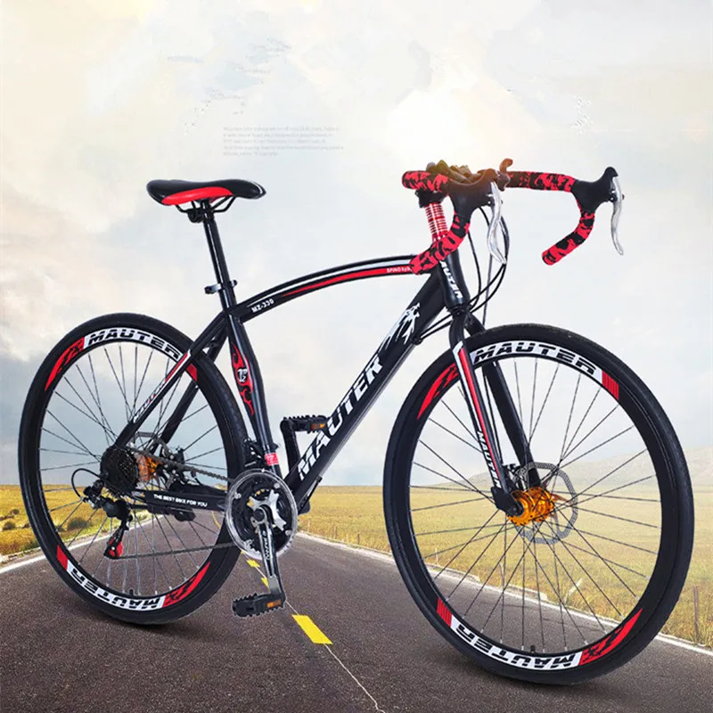 Road Bicycle Variable Speed Bisc Brake Men and Women Students Bicycle Bend Handle Racing Bike 27-inch 30 Speed Racing Bkie