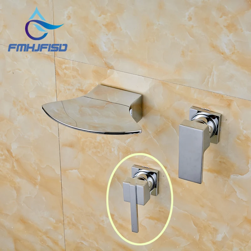 

Two Types Handle Chrome Finish Wall Mounted Single Handle Bathroom Mixer Water Taps High Quality Best Price