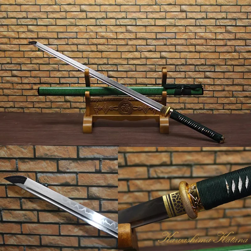 Handmade 1045 Carbon Steel Samurai Sword Straight Katana Sharp Edge