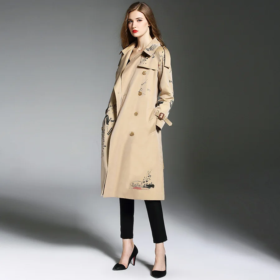 Пальто для женщин, роскошное, с вышивкой, длинное пальто для женщин, зима, трендовые стили, женский плащ, AA4315