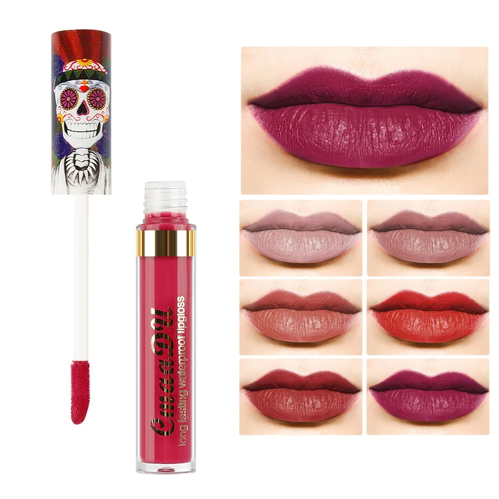 

CmaaDu Matte Liquid Lip Gloss Lipstick Tint Toning 6 Colors Red Velvet Waterproof Long Lasting Sexy Lipgloss Batom Makeup TSLM2