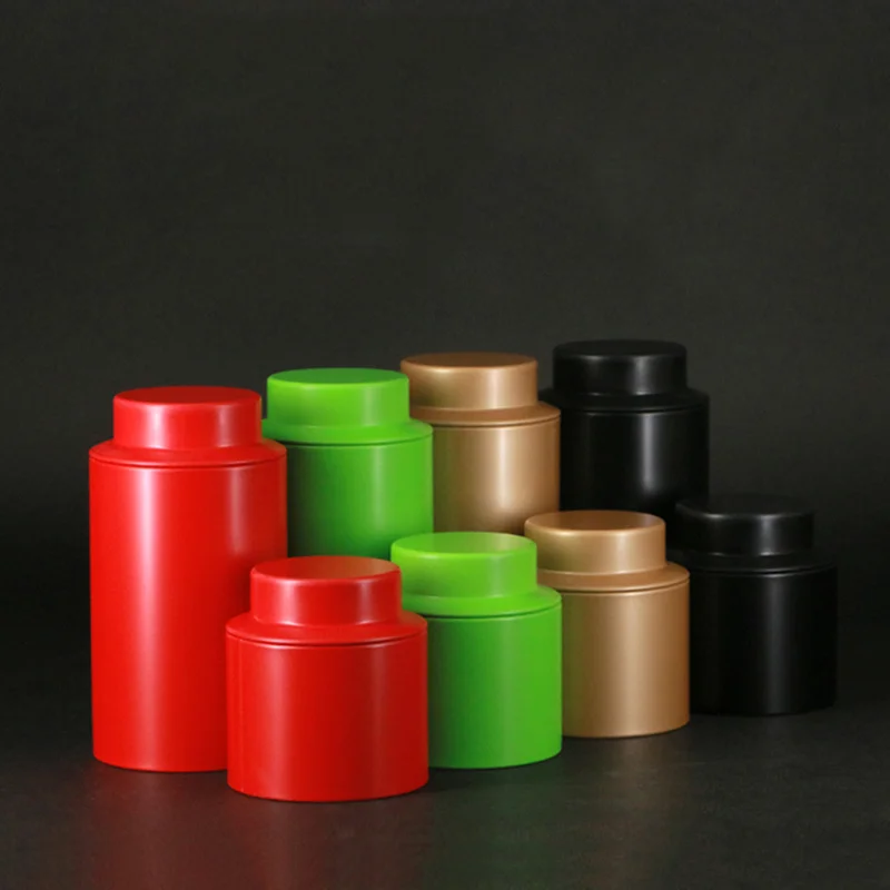 

New Solid Color Canister Portable Nut Candy Storage Boxes Gift Can Coffee Sealed Container Metal Organizer Tinplate Tea Tins