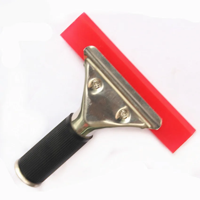 50 шт./лот Qili QH-03-02 с длинной ручкой резиновый Ракель красный резиновый скребок царапины наклейки косой скребок автомобильный из нержавеющей стали