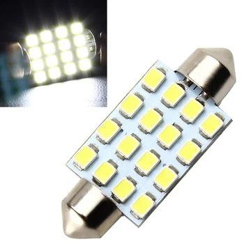 

LED Car Light Dome Lamp Chip 41mm Car Licence Plate Light DC 12V16 SMD Car Reading Light 3528 Car styling Interior Lighting