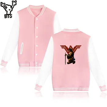 

Wonder Woman Baseball Jacket Boys Fashion Cool Ladies Baseball Jacket Men Movie Super Girl Long Sleeve Casual Clothing 4XL