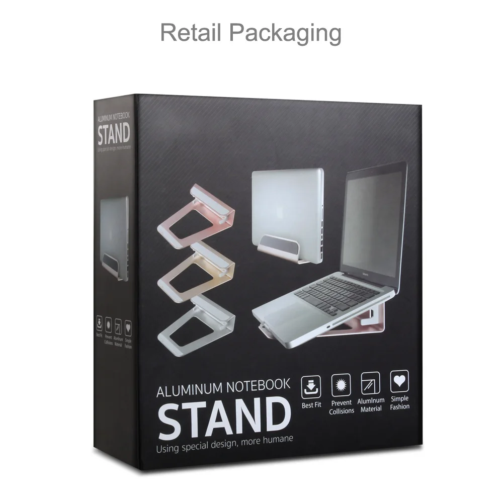 2 en 1 Función de aleación de aluminio soporte Vertical Base/soporte de portátil ergonómico refrigeración para Macbook Air Pro Retina 11 12 13 15 pulgadas - 6