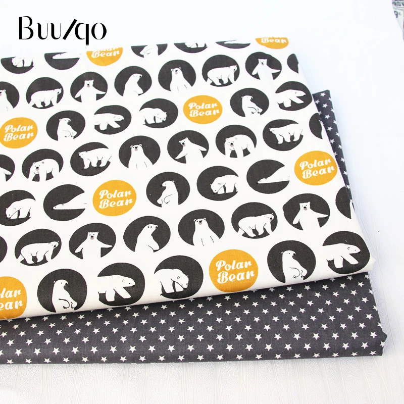 

Printed polar bear cotton twill fabric 100% cotton baby fabric for DIY sewing upholstery baby bedding material