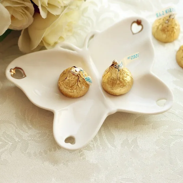 Свадебные сувениры бабочка конфеты блюдо из фарфоровой коллекции памяти свадебный душ для гостей