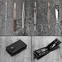 6 шт./компл. Набор для маникюра и педикюра Уход за ногтями нержавеющая сталь Clipper Ножницы Professional Travel Kit Инструмент Уход за ногтями портативный