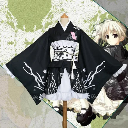 Yosuga не Сора девушка Косплэй одежда японский женский кимоно Платья для женщин Касугано Сора COS одежда Костюмы Лолита горничная Костюмы
