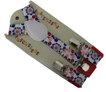 

Free Shipping 2018 New Fashionable Cute Kids Clips -On Y-Back White Floral Suspender Flower Braces For Girls
