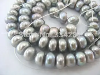 

Genuine Freshwater Natural 14.5" 4-5mm roundel gray pearl Necklace Loose beads