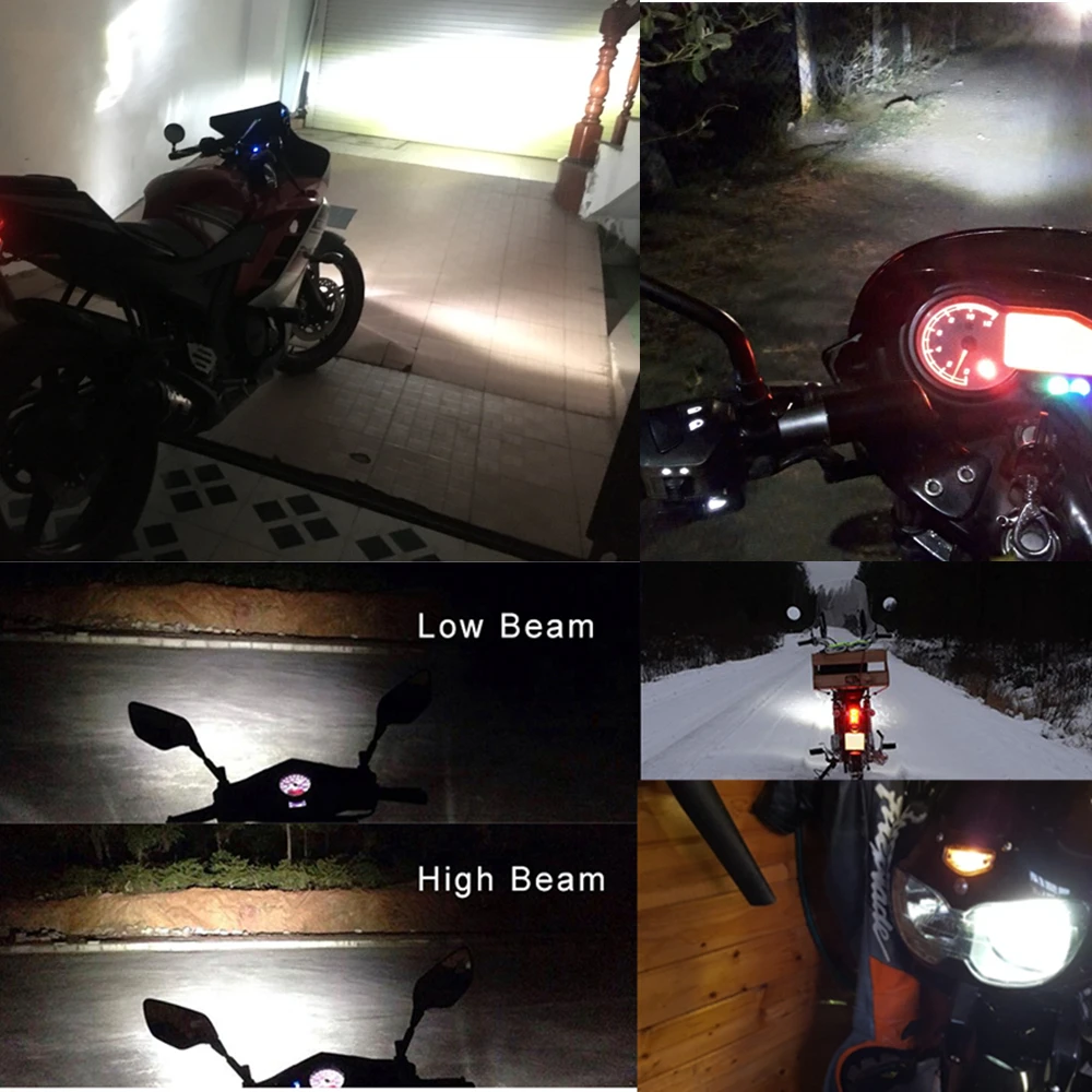 WLJH 2x светодиодный фонарь для мотоцикла, мотоцикла, фары H4, фары для мотоцикла, DC9-30V фары Hi/Lo, фары для Suzuki Yamaha Kawasaki Honda