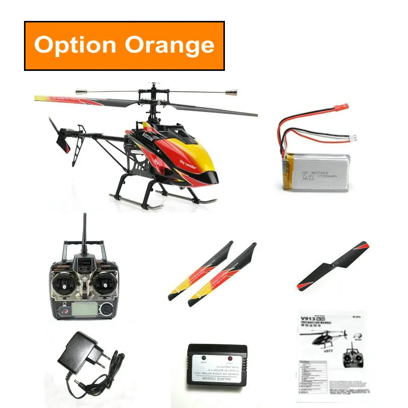 Двигатель щетки WLtoys V913 2 4G 4ch с одним пропеллером Радиоуправляемый вертолет 70 см