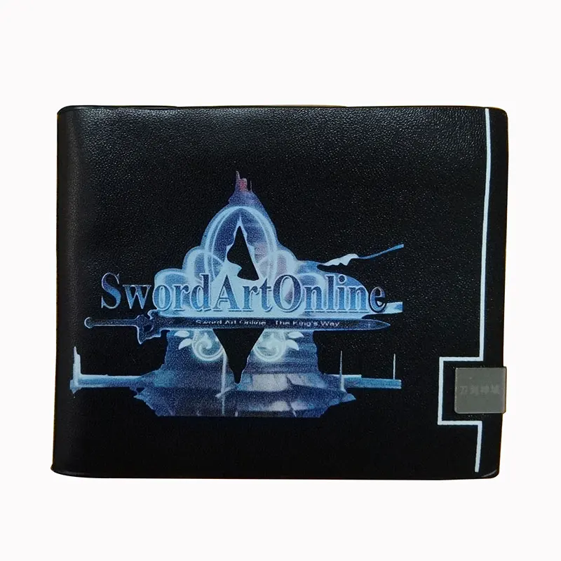 

Casual Leather Men Wallets Japanese Cartoon Hot Anime Sword Art Online Purse Dollar Price Card Holder Wallet carteira