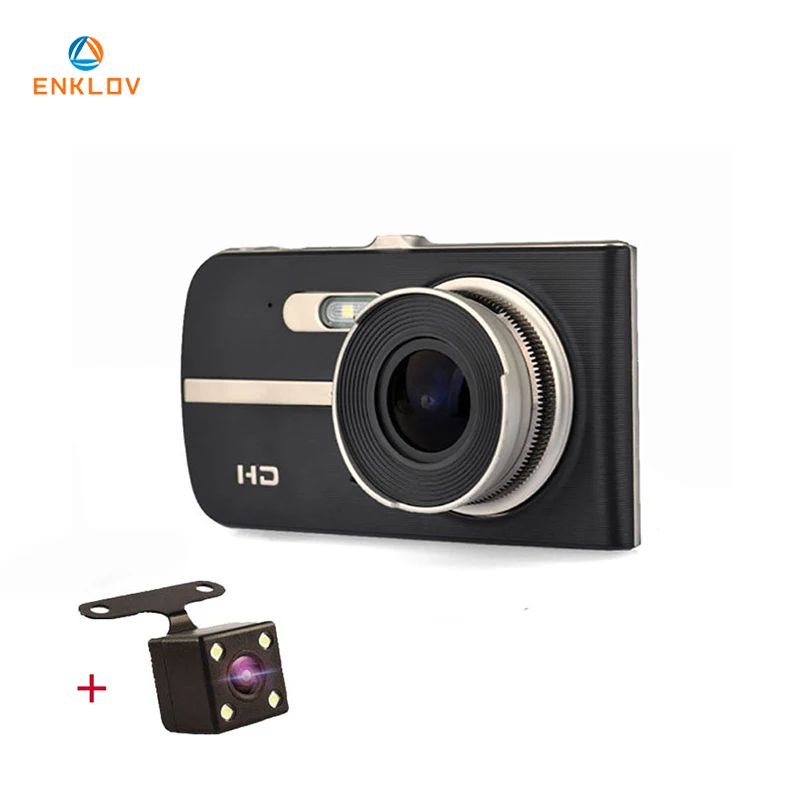 

ENKLOV 4-inch Ultra-high Night View Driving Recorder Wide Angle Car Recorder Metal Case Car DVR Dual lens 1080P Car Camera