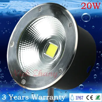 

6pcs/lot IP67 20W Super COB LED Underground Lamp LED Outdoor Garden Deck lights Diameter 180mm AC85-250V Free Shipping