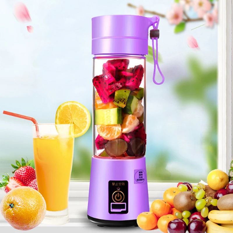 USB Mini Portable 1 Minute Juicer Bottle 380ml Juice Blender Lemon Vegetables Fruit Squeezers Reamers Bottle