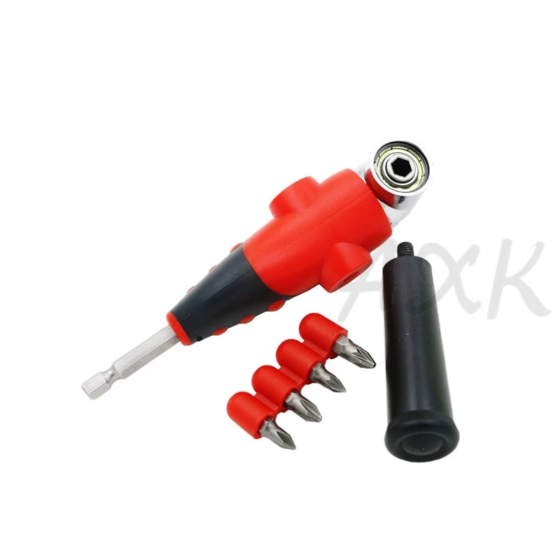 

1pc 105 Degree Driver Adapter Set Adjustable Right Angle Bit And 4pcs Screwdriver Bits Combination Kits For Air Power Drill Tool