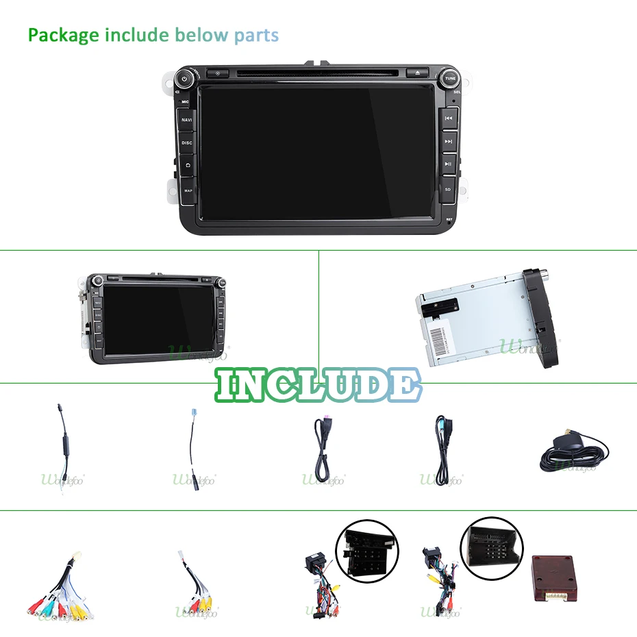 Perfect IPS Android 9.0 DSP 64G 2 DIN Car GPS Radio For Rapid Yeti VW passat b6 golf 4 5 6 polo tiguan Seat Altea Toledo BORA DVD PLAYER 2