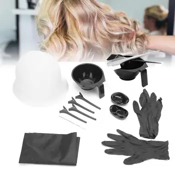 

Hair Dyeing Tools 15pcs Professional Hair Dyeing Tool Gloves Highlights Comb Hair Clip Dyestuff Mixing Bowl Set Mixing Bowl